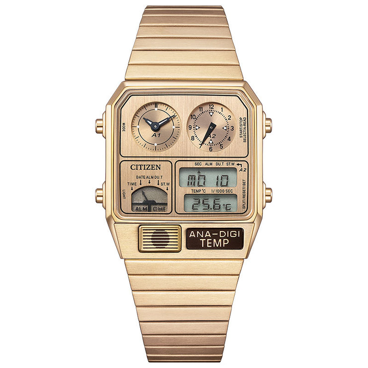 シチズン  シチズンコレクション CITIZEN COLLECTION レコードレーベル メタリック アナデジテンプ 特定店限定モデル300本 JG2104-53R ユニセックス フルメタル