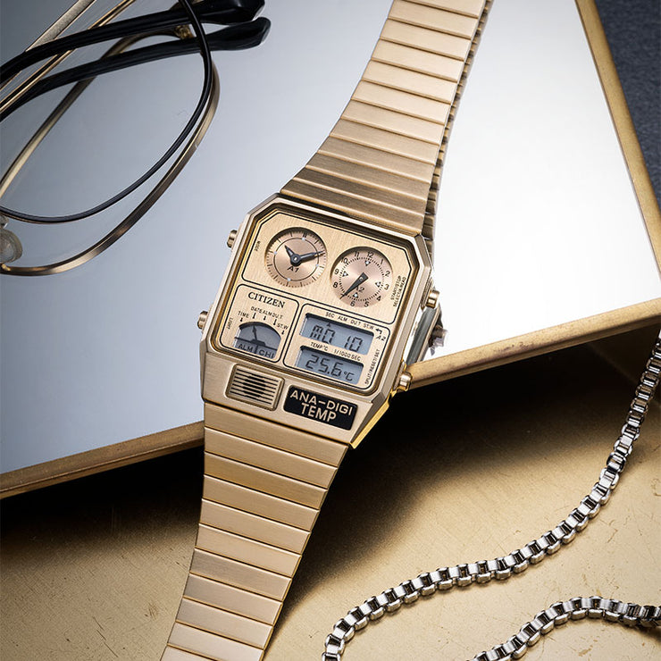シチズン  シチズンコレクション CITIZEN COLLECTION レコードレーベル メタリック アナデジテンプ 特定店限定モデル300本 JG2104-53R ユニセックス フルメタル