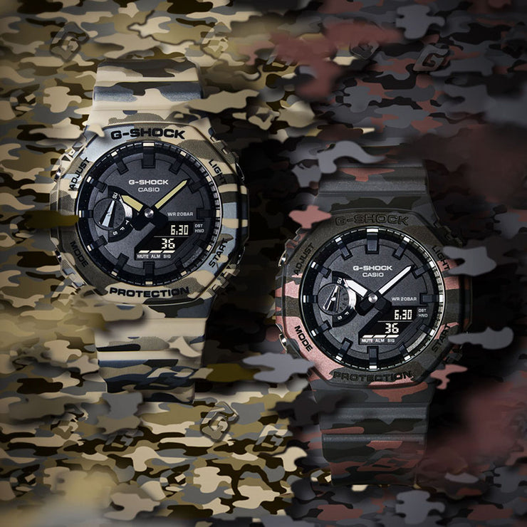 カシオ Gショック CASIO G-SHOCK GA-2100CM-8AJF 男性迷彩柄 ミリタリー