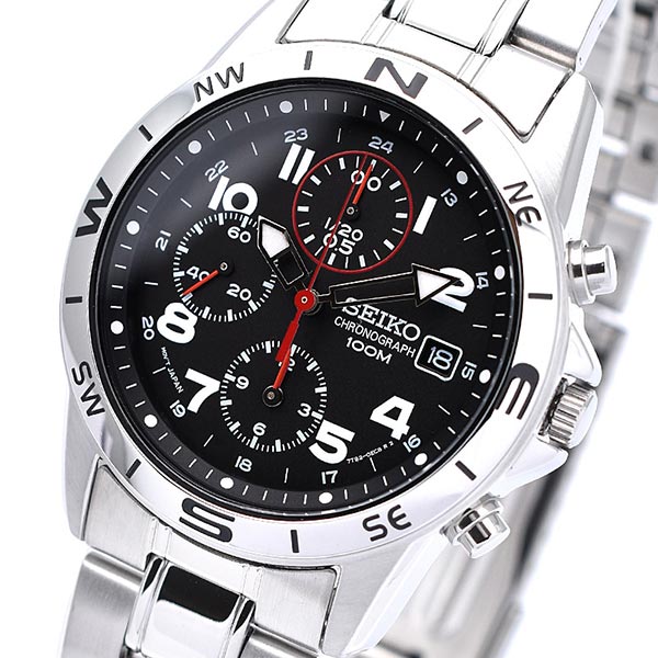 セイコー 逆輸入モデル SEIKO クロノグラフ 10気圧防水 SND375P1(SND375P) メンズ 腕時計 時計