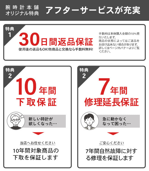 腕時計本舗の3年修理保証