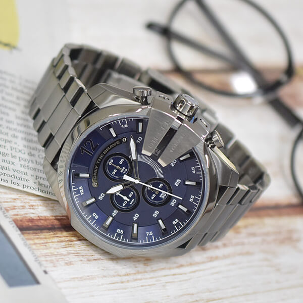 DIESEL DZ4329 クロノグラフ　腕時計　メンズ　シルバー　グレー