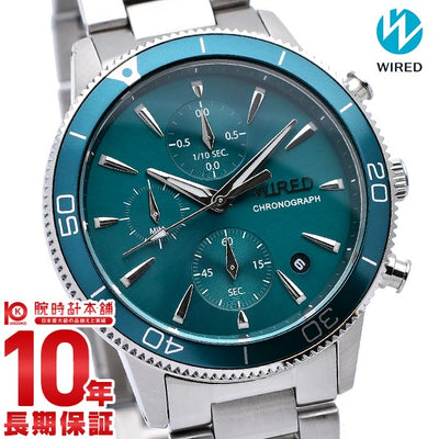 セイコー ワイアード SEIKO WIRED クロノグラフ ブルーグリーン メンズ 腕時計 AGAT429 お台場 時計
