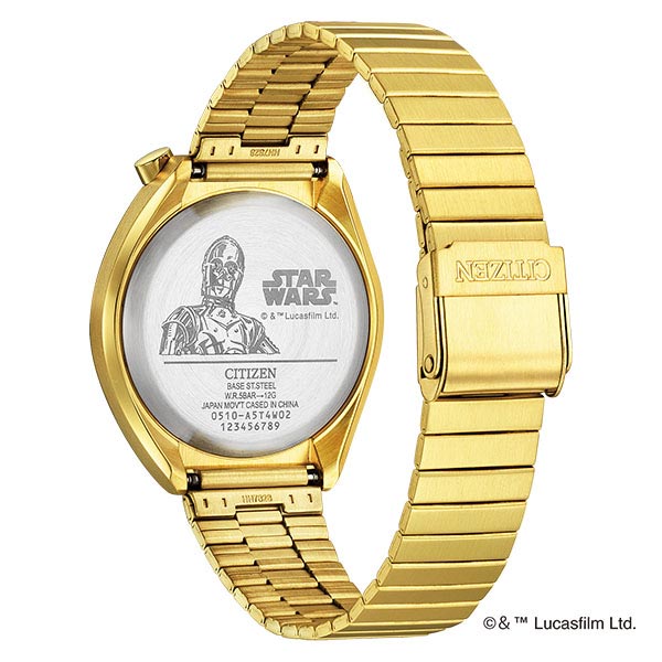 シチズン レコードレーベル RECORD LABEL ツノクロノ スター・ウォーズモデル 特定店限定モデル C-3PO 限定600本 AN3662-51W メンズ