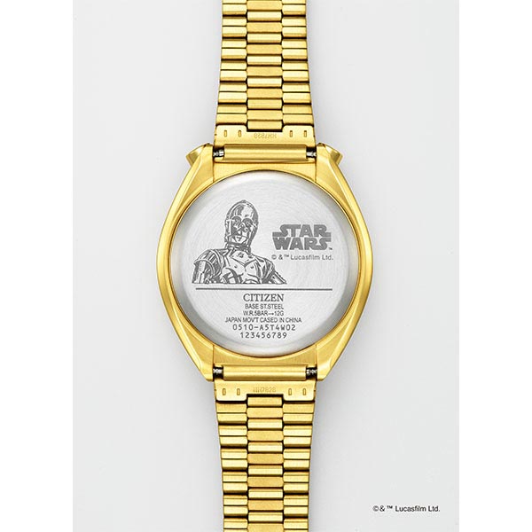 シチズン レコードレーベル RECORD LABEL ツノクロノ スター・ウォーズモデル 特定店限定モデル C-3PO 限定600本 AN3662-51W メンズ