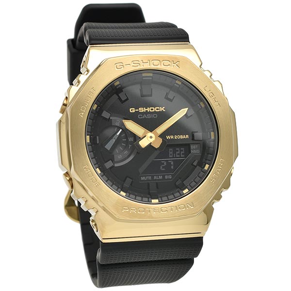 カシオ Ｇショック G-SHOCK METAL COVERED BLACK × GOLD GM-2100G-1A9JF メンズ