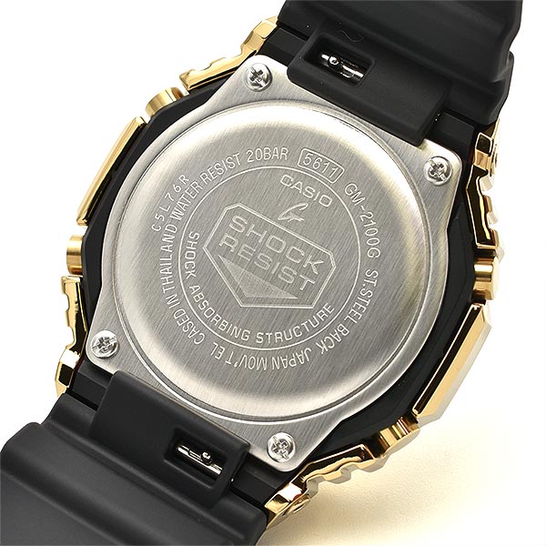 カシオ Ｇショック G-SHOCK METAL COVERED BLACK × GOLD GM-2100G-1A9JF メンズ