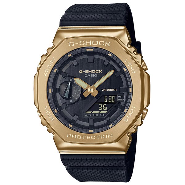 カシオ Ｇショック G-SHOCK METAL COVERED BLACK × GOLD GM-2100G-1A9JF メンズ