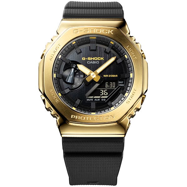 カシオ Ｇショック G-SHOCK METAL COVERED BLACK × GOLD GM-2100G-1A9JF メンズ