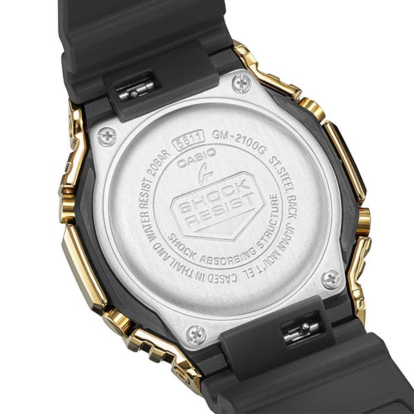 カシオ Ｇショック G-SHOCK METAL COVERED BLACK × GOLD GM-2100G-1A9JF メンズ
