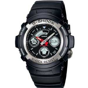 カシオ Ｇショック G-SHOCK STANDARD アナログ/デジタルコンビネーションモデル ブラック×ブラック AW-590-1AJF メンズ