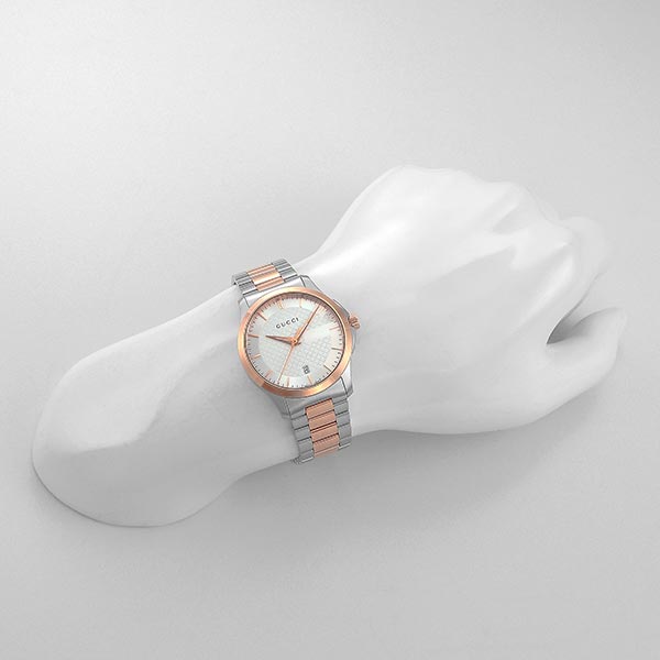 GUCCI 時計 ピンクゴールド Gタイムレス シルバー YA126473
